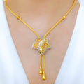 Sophisticated Leaf Necklace 22k Gold Set