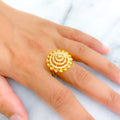 Twisted Spiral 22k Gold CZ Statement Ring 