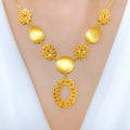 Adorned Circle Drop Necklace Set