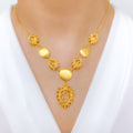 Unique Modest Drop 22k Gold Necklace Set