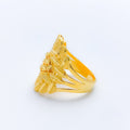 Bold Crown Style 22k Gold Leaf Ring