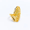 Upscale Netted + Ball 22k Gold Accented Ring