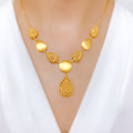 Charming Teardrop 22k Gold Necklace Set