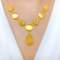 Charming Teardrop 22k Gold Necklace Set