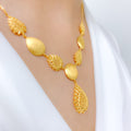 Charming Teardrop 22k Gold Necklace Set