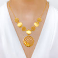 Refined Floral 22k Gold Necklace Set