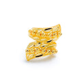 Posh Overlapping 22k Gold Leaf Ring