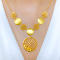 Refined Floral 22k Gold Necklace Set