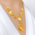 Refined Floral 22k Gold Necklace Set