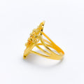 Distinct Curved 22k Gold Leaf Ring