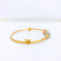 Fancy Three-Tone 22k Gold Bangle Bracelet