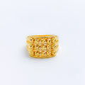 Triple Row Fancy 22k Gold Bead Ring