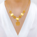 Shimmering Two Chain 22k Gold Necklace Set