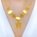 Shimmering Two Chain 22k Gold Necklace Set