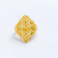 Shimmering Patterned 22k Gold Ball Ring