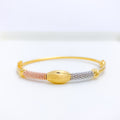 Sleek Three-Tone Bangle Bracelet