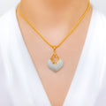 Exquisite Two-Tone 22k Gold Pendant Set