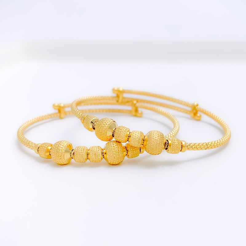 Dotted Orb Baby 22k Gold Bangles