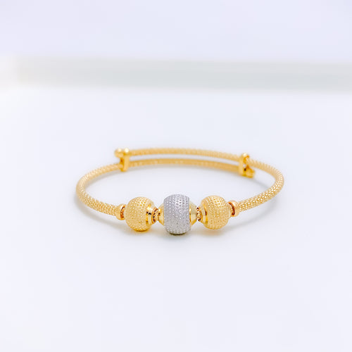Matte Orb Baby 22k Gold Bangle