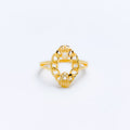 Lightweight Crown Accented 22k Gold Ring