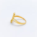 Lightweight Crown Accented 22k Gold Ring