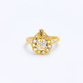 Attractive Dual Tone Flower 22k Gold Ring