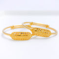 Dressy Oval Baby 22k Gold Bangles