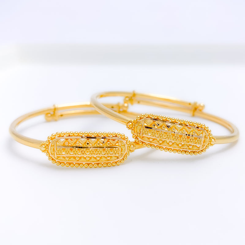 Dressy Oval Baby 22k Gold Bangles