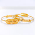 Dressy Oval Baby 22k Gold Bangles