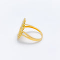 Reflective Two-Tier Oval 22k Gold Ring