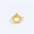 Petite Halo Chain Link 22k Gold Ring