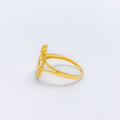 Petite Halo Chain Link 22k Gold Ring