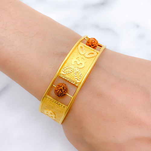 Divine Rudraksh & Om Bangle Cuff