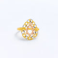 Plush Beaded Pear 22k Gold Ring