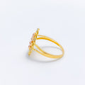 Plush Beaded Pear 22k Gold Ring