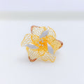 Contemporary Flower 22k Gold Ring