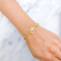 Charming Leaf 22k Gold Bracelet