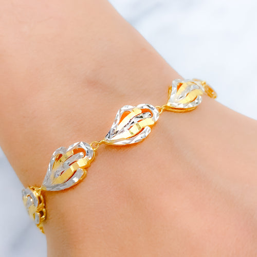Dainty Chic Two-Tone 22k Gold Bracelet