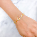 Fancy Elevated Two-Tone 22k Gold Bracelet