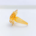 Abstract Floral 22k Gold Ring