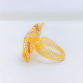 Striking Dual-Finish 22k Gold Ring