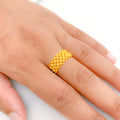 Trendy Beaded 22k Gold Ring