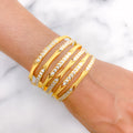 Shimmering Two-Tone Accented Bangles