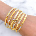 Shimmering Two-Tone Accented Bangles (3pc)