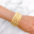 Shimmering Two-Tone Accented Bangles (3pc)