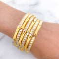 Shimmering Two-Tone Accented Bangles