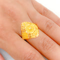 Fancy Flower Adorned 22k Gold Ring