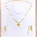 Leaf Adorned 22k Gold Necklace Set