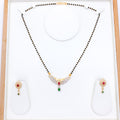 Regal CZ Mangalsutra Necklace 22k Gold Set