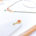 Regal CZ Mangalsutra Necklace 22k Gold Set